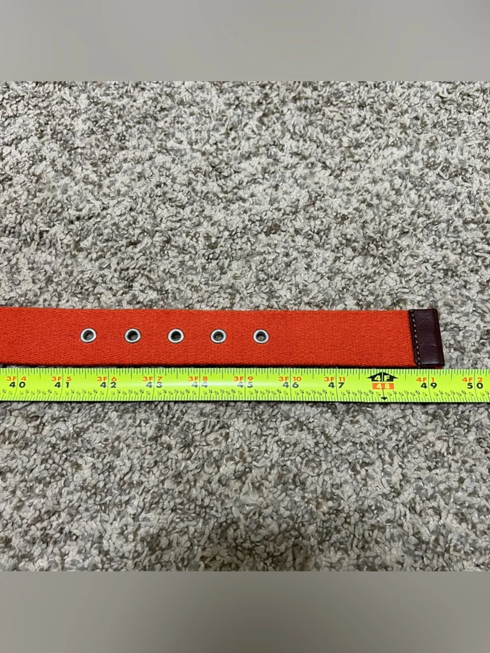 Vtg Rare Eddie Bauer Orange Canvas and Leather Surcingle Belt Size 44 England